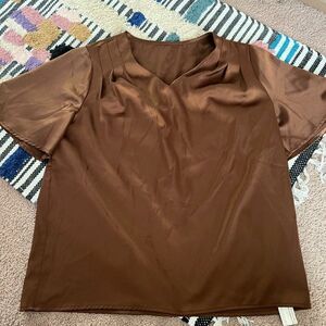 Motf small brown blouse